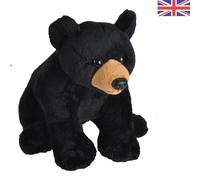Authentic Black Bear Plush with Roaring Sounds - Eco-Conscious Gift for Kids