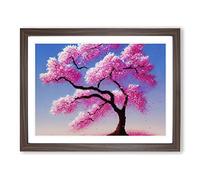 Authentic Cherry Blossom Tree Framed Print | A3 Walnut Framed Wall Art | Ready to Hang | Modern Floral Picture | Living Room Bedroom Lounge Office