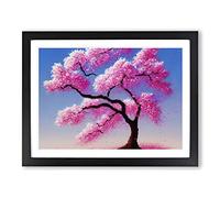 Authentic Cherry Blossom Tree Framed Wall Art Print A2 Black