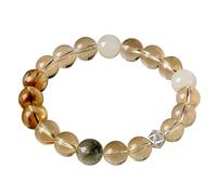 Authentic Citrine Bracelet for Wealth & Positivity - Feng Shui Crystal & Moonstone Charm - Multi-Gemstone Chakra Balancing Jewelry for Meditation & Good Energy