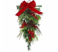 Authentic Door Swag with Conifer Cones, Small 45cm, Inverted Christmas Tree With Bowknot, Small Size 45cm