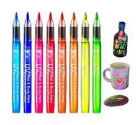 Authentic Face Markers - Uv Reactive Waterproof Pen, Face Painting with Makeup Kit, Glow Faces Markers for Holidays, Waterproof Makeup Pen Details, Festival Uv Makeups for Cosplay Party Festival Use