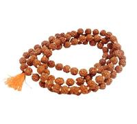 Authentic Five Face Original Rudraksha Japa Mala with Japa Bag Gaumukhi Natural Himalaya Rudraksha Seed Religious Necklace Mala Prayer Bead Tibetan Wrist Wrap Bracelet meditation Yoga (6mm Japa Mala)