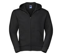 Authentic Full Zip Hooded Sweatshirt Hoodie Russell Black XS