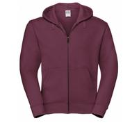 Authentic Full Zip Hooded Sweatshirt Hoodie Russell Burgundy M