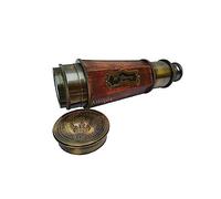 Authentic Gift Collection Victorian Marine Old Antique Telescope Maritime Nautical Brass Spyglass Vintage Ship Hexagonal Taper Brass Telescope Powerful 20x Clear Vision Lens for Marine Sailor
