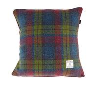 Authentic Harris Tweed Buchanan Tartan Square Cushion With Velvet Back - MADE IN SCOTLAND