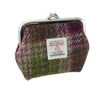 Authentic Harris Tweed Small Clasp Purse | Handcrafted in Scotland | Ladies Gift | Tartan Style & Quality | Compact & Elegant (Heather Check)