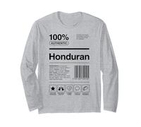 Authentic Honduran Catracho Nutrition Label Long Sleeve T-Shirt