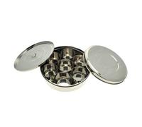 Authentic Indian Stainless Steel Spice Container with 10 Spices/Stainless Steel Spice Tin Masala Dabba 22cm Rust Proof with 10 Spices