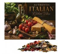 Authentic Italian Kitchen Vibes Indoor Wooden Puzzle, Adults, 1000 Pieces | Gift for adults who enjoy detailed hobbies with solo or shared puzzle time at your own pace.