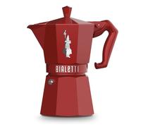 Authentic Italian Moka Coffee Maker Exclusive Red 6 Cups Aluminum BIALETTI