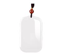Authentic Jade Flat Plain Pendant Necklace for Men,FengShui Thoughtful Gift | Peace Plaque Charm Ornament 6*30*50mm,Blessing for Peace and Wellness,Unisex Couple Jewelry Gift with Gift Box