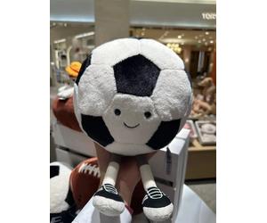 Authentic Jellycat Fluffy Football Plush 21cm - Amuseables Sports Collectible