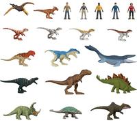 Authentic Jurassic World Mini Figures, 20 Small Dinosaurs & Humans
