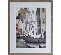 Authentic LS Lowry Print Framed Old Town River Scene 15x12" Textured Art UK | READY TO HANG - Framed Authentic Reproduction - Heavyweight Paper - Protective Coating - Lowry’s Iconic Style - Cotswolds UK