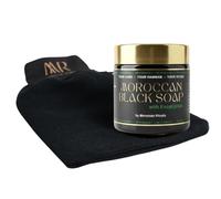 Authentic Moroccan Black Soap with Eucalyptus - Deep Cleansing Beldi Soap for Exfoliation & Skin Detox - 100% Natural Olive Oil Base