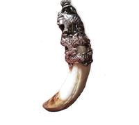 Authentic natural fangs with original teeth inlaid with mountain pig teeth, carved tooth sets made of oversized pig teeth pendant