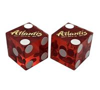 Authentic Nevada Craps Dice - Wide Selection Genuine Casino Table-Played Dice Pairs from Lake Tahoe, Reno & Other Nevada Destinations (Non-Matching, Reno Atlantis - Red Polished)