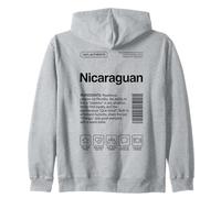 Authentic Nicaraguan Pride Nutrition Label Zip Hoodie