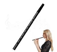 Authentic Penny Whistle D - Six-Hole Tin Whistle Perfect for Traditional Celtic Music - Black