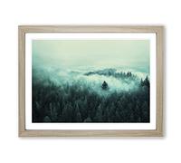 Authentic Pine Tree Forest H1022 Framed Print for Living Room Bedroom Home Office Décor, Wall Art Picture Ready to Hang, Oak A4 Frame (34 x 25 cm)