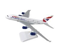 Authentic R & M British Airways Airbus A380 Model Plane 21cm Display Aircraft Replica with Stand Large Four Engine Airliner Model Adult Collectible Aviation Memorative Display Model