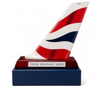 Authentic R & M Personalized British Airways Tail Fin Display - Custom Name Aviation Gift, 18cm Resin Desk Ornament with Premium Gift Box - Unique Collectible for Pilots & Frequent Flyers