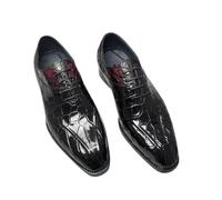 Authentic Real Crocodile Skin Square Toe Men Dress Oxfords Genuine Exotic Alligator Leather Male Lace-up Mixed Color Dress Shoes