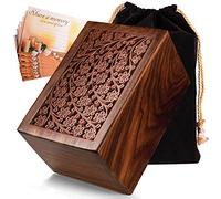 Authentic Rosewood Cremation Urns For Human Ashes - Extra Large Tree of Life Memorial Wooden Cremation Urn for Human Ashes - Hand Carved in Authentic Rosewood - Wood Casket