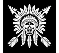 Authentic Skull Art Inspi by Native American Culture Lettering Decals 67.2x67.8cm It Won't Fall Off White