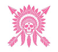 Authentic Skull Art Inspi by Native American Culture Mural and Wall Vinyl Decal 67.2x67.8cm Wall beautification Pink