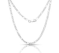Authentic Solid Sterling Silver Figaro Link Diamond-Cut .925 Necklace Chains 3MM - 7.5MM, 16" - 30", Silver Chain for Men & Women, Made in Italy, Sterling Silver