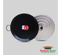 Authentic Spanish Paella Pan - 46cm Enamelled Steel Pan with 45cm Lid