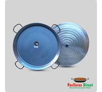 Authentic Spanish Paella Pan - 80cm Polished Steel Pan with 80cm Lid