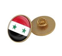 Authentic Syrian Flags Lapel Pin Sturdy Iron Materials Portable for Cultural Studies and Unique Fashion Statements Unique Fashion Brooch