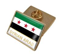 Authentic Syrian Flags Lapel Pin Sturdy Iron Materials Portable for Cultural Studies and Unique Fashion Statements Unique Fashion Brooch