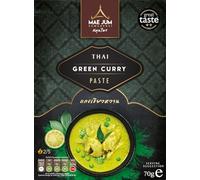 Authentic Thai Green Curry Paste by Mae Jum | 1 pack x 70g | Medium Spice | Great Taste Award Winner | Up to 8 Servings per Pack | 100% Natural | Vegan Paste | Gluten Free
