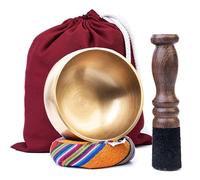 Authentic Tibetan Singing Bowl-Meditation Bowl with Cushion, Mallet and Carry Bag-Handcrafted in Nepal- best for Yoga, Chakra Healing, Mindfulness, and Stress Relief-Spiritual Gifts for Women and Men