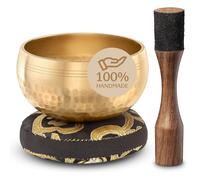 Authentic Tibetan Singing Bowl Set - Sound Bowl & Meditation Bowl with Cushion, Mallet & Guide - Chakra Balancing - Sound Bath Instruments - Therapeutic Sound Devices