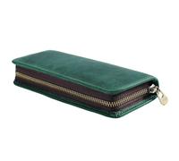 Authentic Vintage Full-Grain Leather Pen Case, Crazy Horse Leather Square Zipper Pouch, Creative Pencil Box with Genuine Cowhide(Color4)