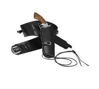 Authentic Western Holster & Belt Leather Look Cowboy Fancy Dress Accessory