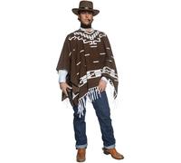 Authentic Western Wandering Gunman Costume Cowboy Wild West Poncho Fancy Dress