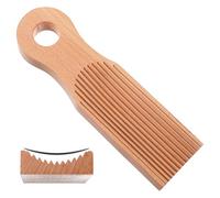 Authentic Wooden Gnocchi Board, 6.5" Birch Pasta Making Tool for Homemade Italian Cavatelli & Gnocchi, Curved Garganelli Board with Spiral Ridges, Professional Pasta Shaper for Kitchen DIY