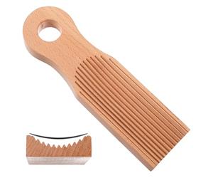 Authentic Wooden Gnocchi Board, 6.5" Birch Pasta Making Tool for Homemade Italian Cavatelli & Gnocchi, Curved Garganelli Board with Spiral Ridges, Professional Pasta Shaper for Kitchen DIY