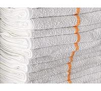 AuthenticSeller All Purpose Bar Mop Cleaning Towels, 12 Pack, Cotton Terry Towels 16X19 in, Absorbent Terry Kitchen Towel, Restaurant and Bar Towel Commercial Grade(12 Pack,Orange-Gold Stripe)