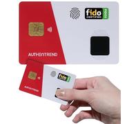AUTHENTREND ATKey.Card NFC security card (biometry, fingerprint reader, FIDO2, PIV, digital business card, access control, NFC, Windows, macOS, smartphones, Secure Element CC EAL6+)