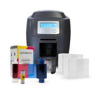 Authentys Pro 300 Dual-Sided ID Badge Printer Bundle with Printer Ribbon, 200 Cards, and Card Design Software
