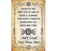Authnature Blessing Only Good May Enter Here Wiccan Blessing Wicca Prayer Protection Aluminum Weatherproof Metal Sign Custom Personalized Tin Sign Wall Decor Housewarming Gift 8X12 Inch