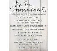 Authnature The Ten Commandments Bible Verse Scripture Religious Perfect Christian Gift Aluminum Weatherproof Metal Sign Custom Personalized Tin Sign Wall Decor Housewarming Gift 12X16 Inch